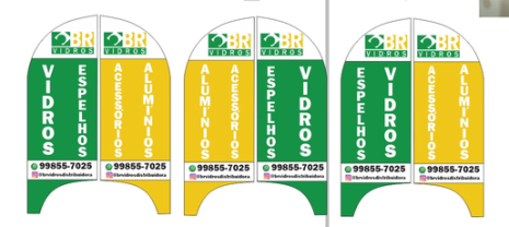 Wind Banner  para  loja de Vidros e alumínios BR Vidros