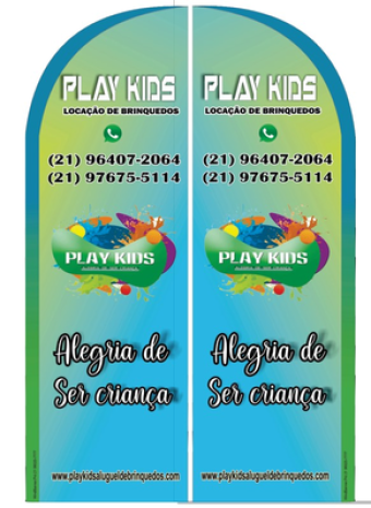 Wind Banner Para Locações de Brinquedos Play Kids