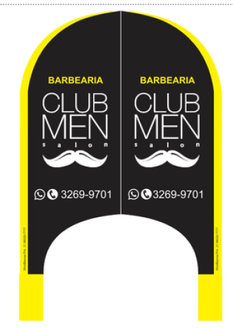 Wind Banner para Barbearia Barber Shop Club Man