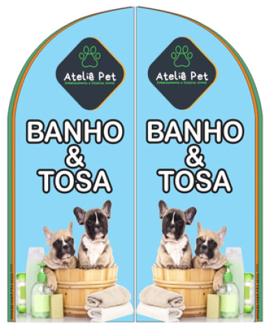 Wind Banner para Petshop Banho e Tosa Ateliê Pet