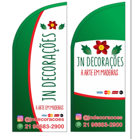 Wind Banner para Loja de Decorações JN Decorações